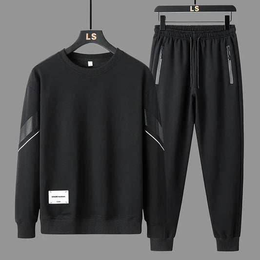 Spring Autumn Men's Casual Sports Suit Round Neck Sweatshirt Long Sleeves Pants One Whole Set Clothing Fashion.