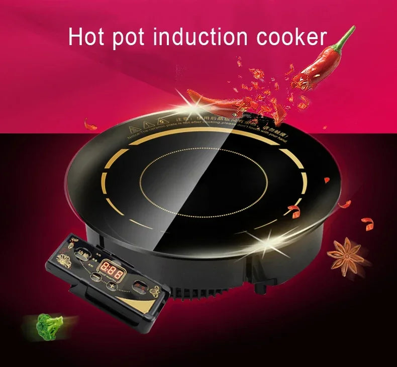 Mini Electric Magnetic Induction Cooker Wire control Embedded Hotpot Hob Burner Waterproof hot pot Tea Boiler Stove Cooktop 800W.