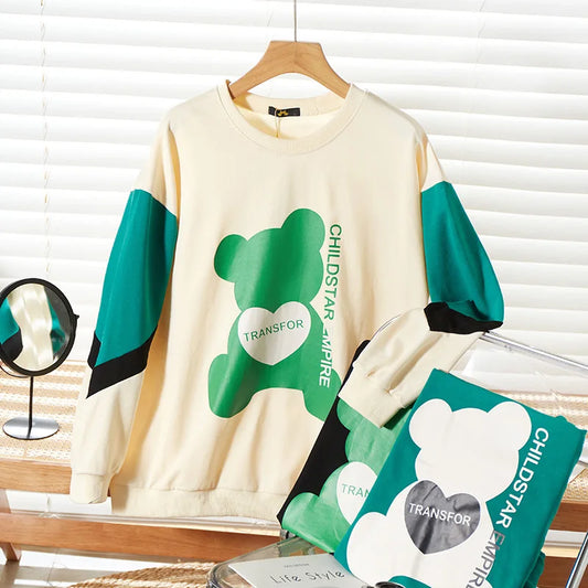 150Kg Plus Größe frauen Fehlschlag 157 Frühling Lose Langarm Rundhals Gedruckt Casual Sweatshirt 6XL 7XL 8XL 9XL 10XL 3-Farben