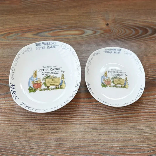 Bone china rabbit series dinner plate ceramic soup plate vegetable plate.