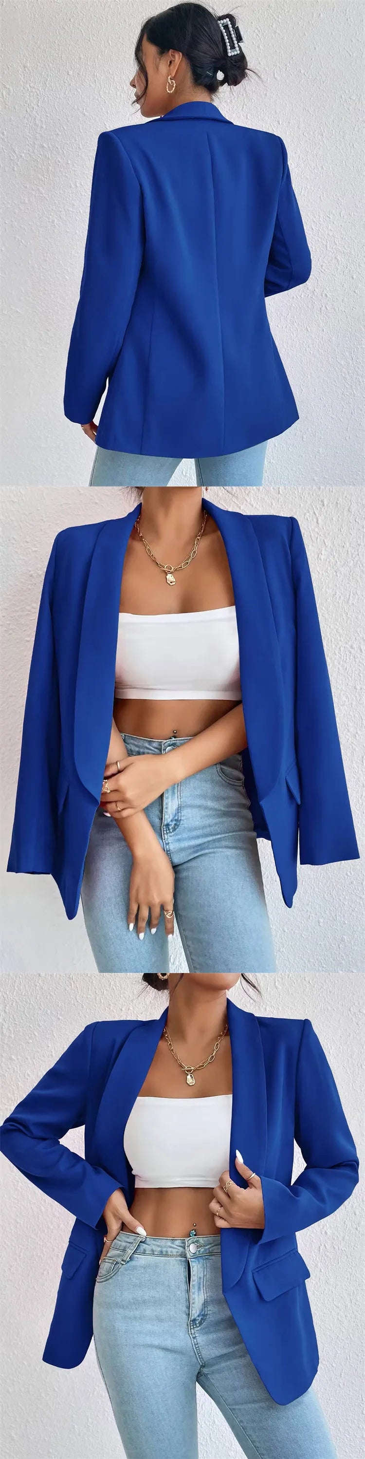 Koreanische Beliebte Rosa Neue Oberbekleidung Frauen 2024 Mode Weiblichen Frühling Jacke Casual Langarm Schwarz Blazer Mäntel