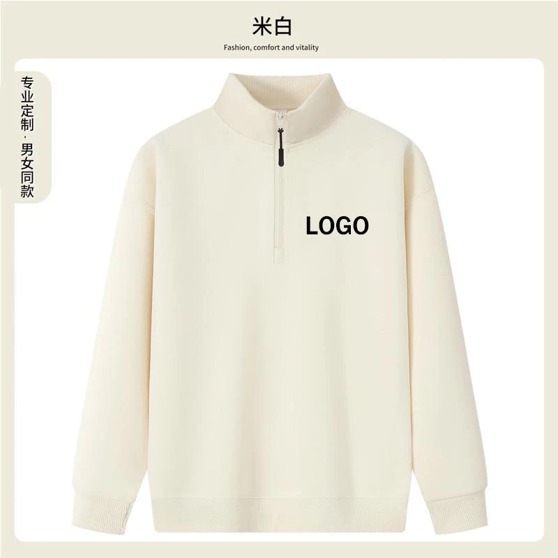 XH-528 2025 Autumn New Regular Fit Lightweight 360gsm Thermal Fabric Half Zip Sweatshirts Men Pullovers