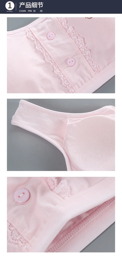 One Size Cartoon Print Girl Bra Sports Exquisite Cute Rabbit Top Underwear Young Puberty Small Training Bra 12-16Y Lingerie.