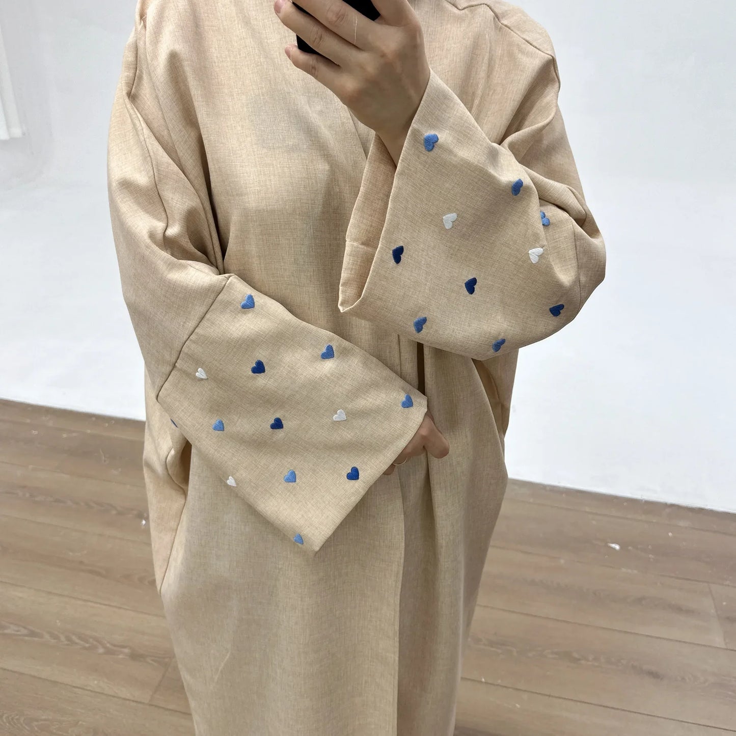 2025 Ramadan Eid Open Butterfly Moon Heart Modest Kimono Abaya Dubai Turkey Muslim Dress Abayas for Women Kaftan Kebaya Caftan.