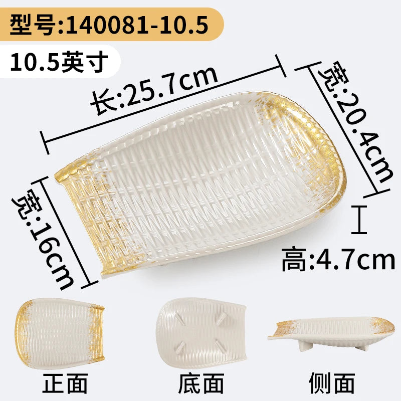 1Pc Thickened Melamine Tableware Not Easily Broken Plastic Barbecue Plate Merchant Dining Plate Household Kitchen Accessories