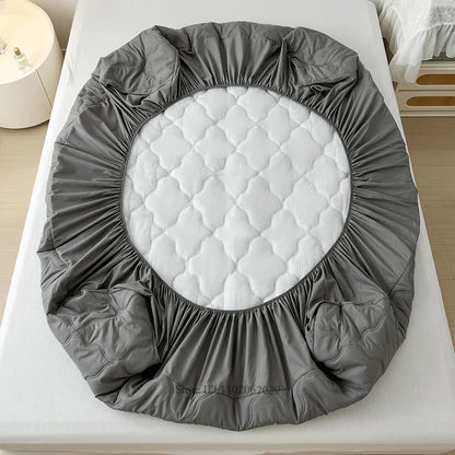 Waterproof Fitted Bed Sheets, Mattress Pads Soft Microfiber Breathable Bedspreads Cover Protector for Single/Double/King/Queen.