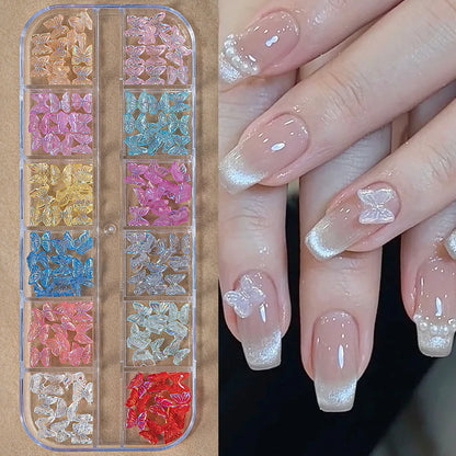 12Grids Moon Star Nails Gold Metallic Nail Sequins Charms 3D Nail Art Tips Decoration  3D Metal Moon Star Sun Bead Rivet Nail Je