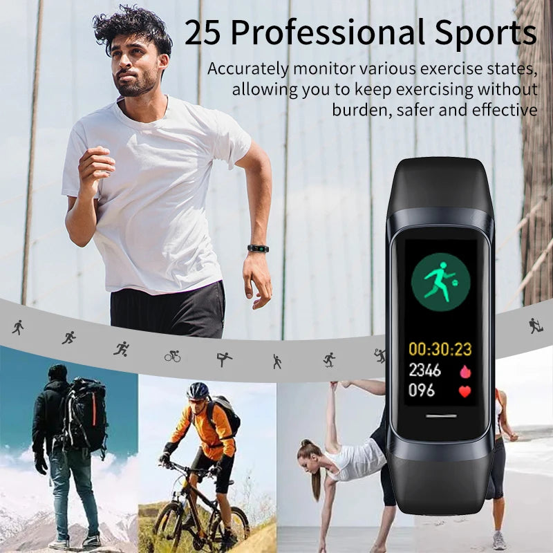 LIGE Amoled Smart Watch Smartwatch Band Women Heart Rate Blood Waterproof Connected Smart Bracelet Sport Fitness Tracker  Watch.