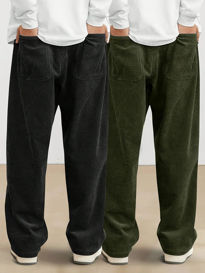 Corduroy pants men clothing Sweatpants Loose-Fit Casual Pants man baggy hosen Regular Length Trousers men cargo pants women.