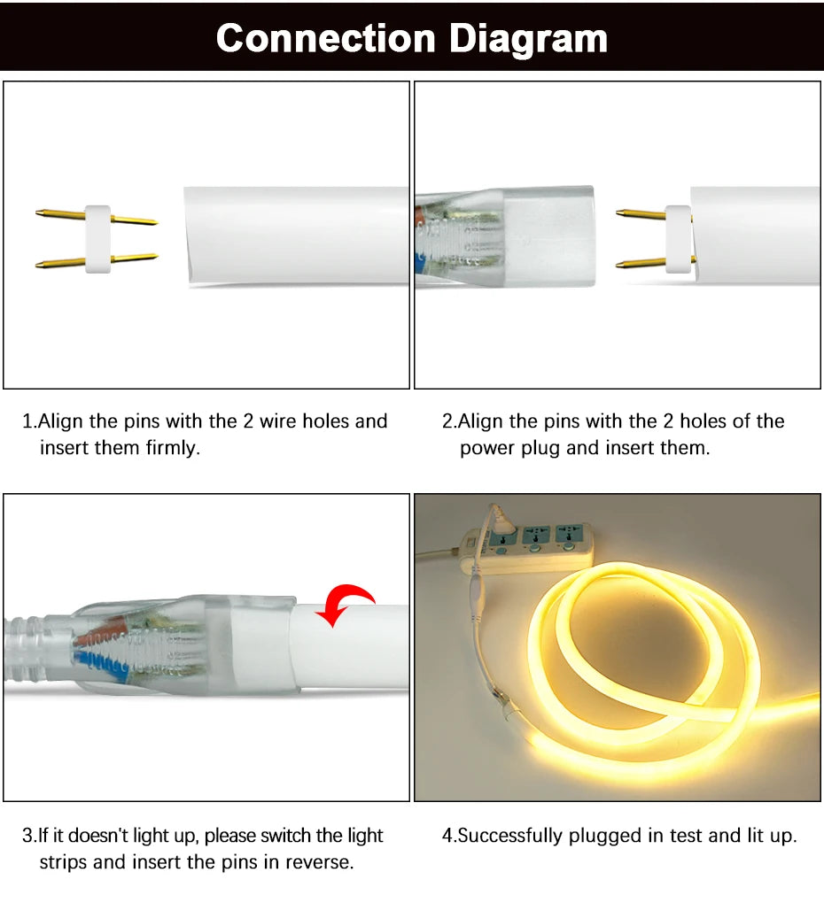 360 Round Tube 220V Flexible Rope Light 120leds/m LED Neon Light Strip  Cold White/Natural White/Red/Green/Blue/Pink Waterproof.