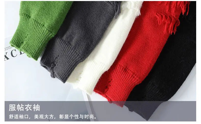 New Fashion Men Streetwear Knitted Sweaters Man Outwear Loose Casual O-neck Pullovers Sweaters Male Fleece Winter Clothing 4XL.