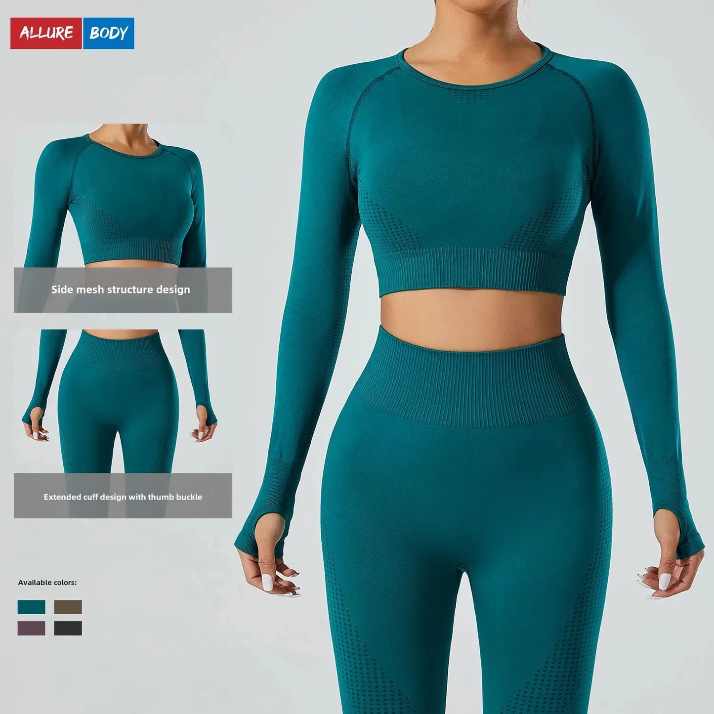 Seamless Cross-Border Running Sports Top Breathable Fitness Jacket Training Quick-Dry Outerwear Long Sleeve Yoga Wear For Women.