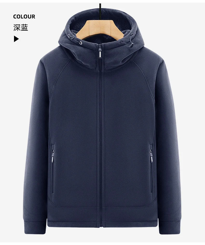 Winter Men Fleece Warm Jackets Mens Windproof Thick Jackets Parkas Coats Men Hooded Casual Outwear Jackets Male LZLLTT.
