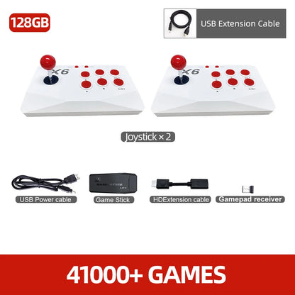 VILCORN M8 Game Stick 4K Arcade Video Game Console for MAME PS1 9 Emulator with Double Arcade Joysitck 41000 Games Retro Machine.
