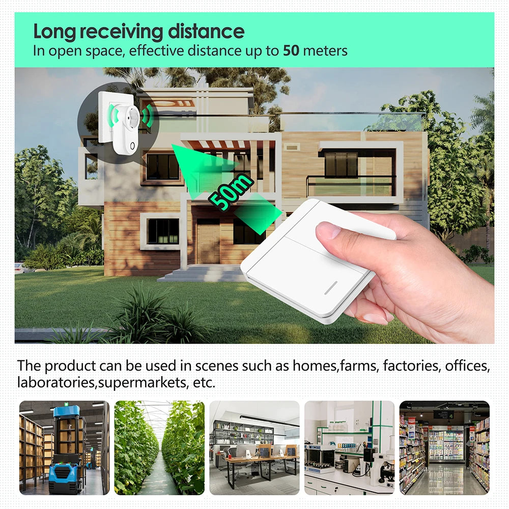 433 Mhz Drahtlose Steckdose Fernbedienung AUF OFF Smart Plug EU FR Mit Wand Schalter Steckdose 15A 220 V für Home Appliance Licht Fan.