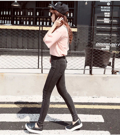 BIVIGAOS Fashion Women Basic Casual Slim Stretch Denim Jeans Leggings Pencil Pants Thin Skinny Jeggings Korean Womens Clothing.