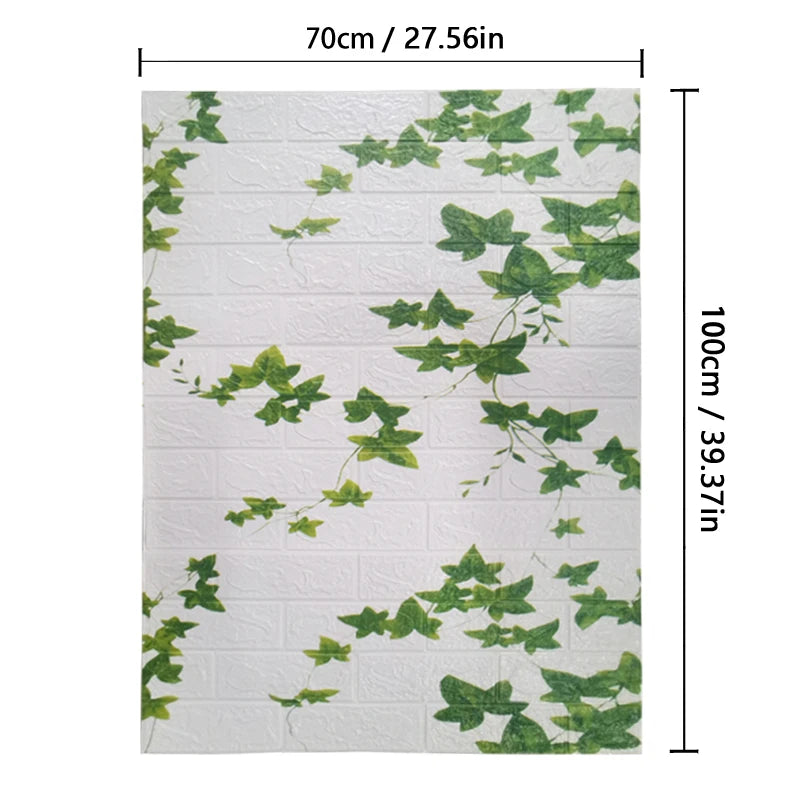 Self Adhesive PVC Waterproof Wallpaper For Home Decoration Peel and Stick 3D Foam Faux Brick Pattern Wall Stickers 70cmx2m