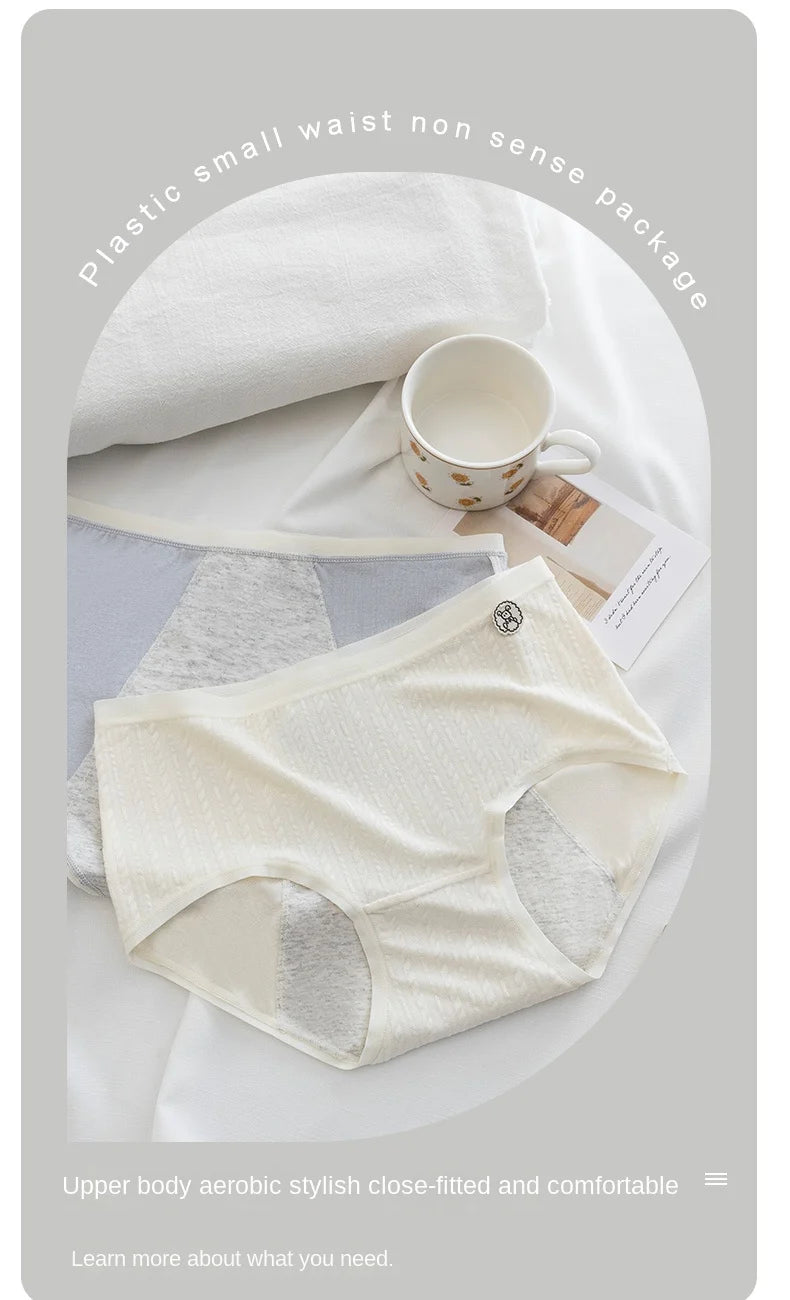 Panties for Menstruation Cotton Menstrual Panties Mid Waist Period Underwear Culotte Menstruelle Leak Proof Bragas Menstruales.