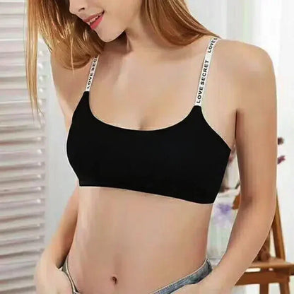 Women Active Bra Casual Top Letters Print Strap Cotton Top Fitness Gym Jogging Sleep Bra Girl Wire Free Bandeau Paded Bra Tops.