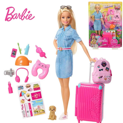 Original Mattel Barbie Fashionistas Doll Music Star Blonde Hair Bjd with Accessories Toys for Girls Collection Educational Props.