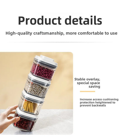 Square press storage tank sealed tank kitchen grains plastic candy jar fruit powder box transparent storage tank