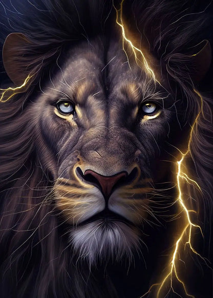 Black and Golden Light Lion Posters Modern Animal Canvas Painting Picture  Wall Art for Living Room Home Decoration No Frame.