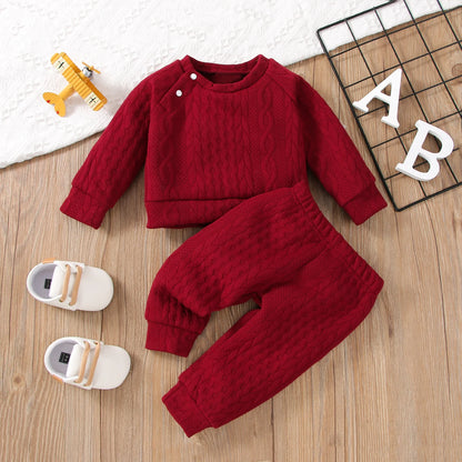 7 farben Neugeborenen Baby Mädchen Jungen Kleidung Set Einfarbig Lange Ärmel Top + Hosen 2PCS Outfits Freizeit Sport herbst & Winter Kostüm.