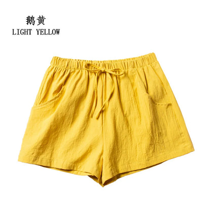 Summer Cotton Linen Shorts Women High Waist Oversize Shorts Short Pants Women Fashion Casual Sports Shorts Female S-XL