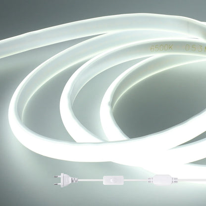 220V COB LED Light Strip Waterproof With EU Plug Red/Blue/Pink/Green Home Outdoor Garden Lighting Flex Silicone Tube Neon Lamp