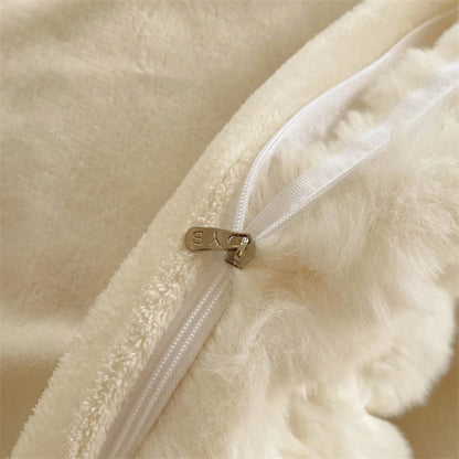 Luxury Faux Rabbit Fur Velvet Fleece Plush Soft Warm Bedding Set Super Comfortable Duvet Cover Set Blanket Bed Sheet Pillowcases
