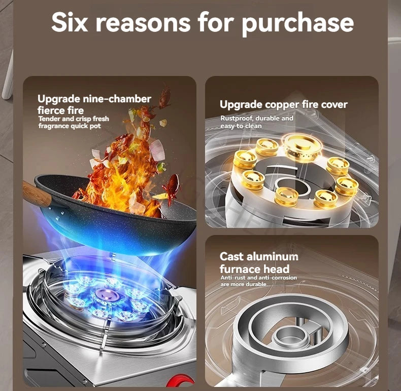 5.2KW Liquefied Gas Stove Range Single-range Energy-saving Flameout Protection Fierce Fire Stove.