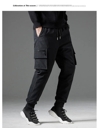 Winter Down Pants Men's Casual Waterproof Zipper Pocket Thick 90% Duck Down Cargo Pants Male Jogger Outdoor Warm Sports Pants.
