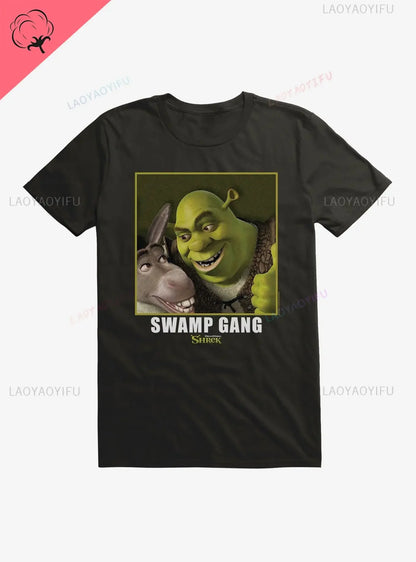 Ogre and The City Shreks Shirt Combine Fun Printed Men's  Women's Short Sleeve T-shirts Summer Fashion Unique Funny hot sale