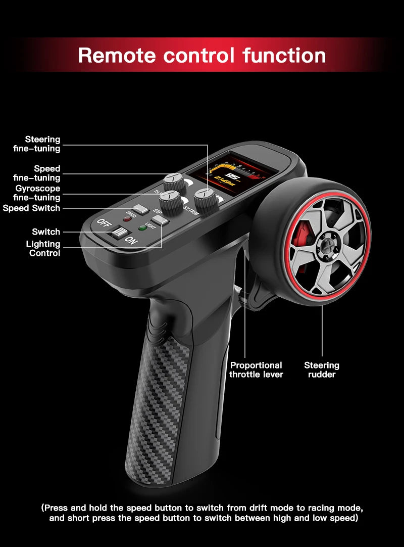 KF30 1:43 4WD Drift Racing Car With Gyroscope Speed Adjustment Real Lighting Control and Damping High Speed RC Cars For Kids Toy