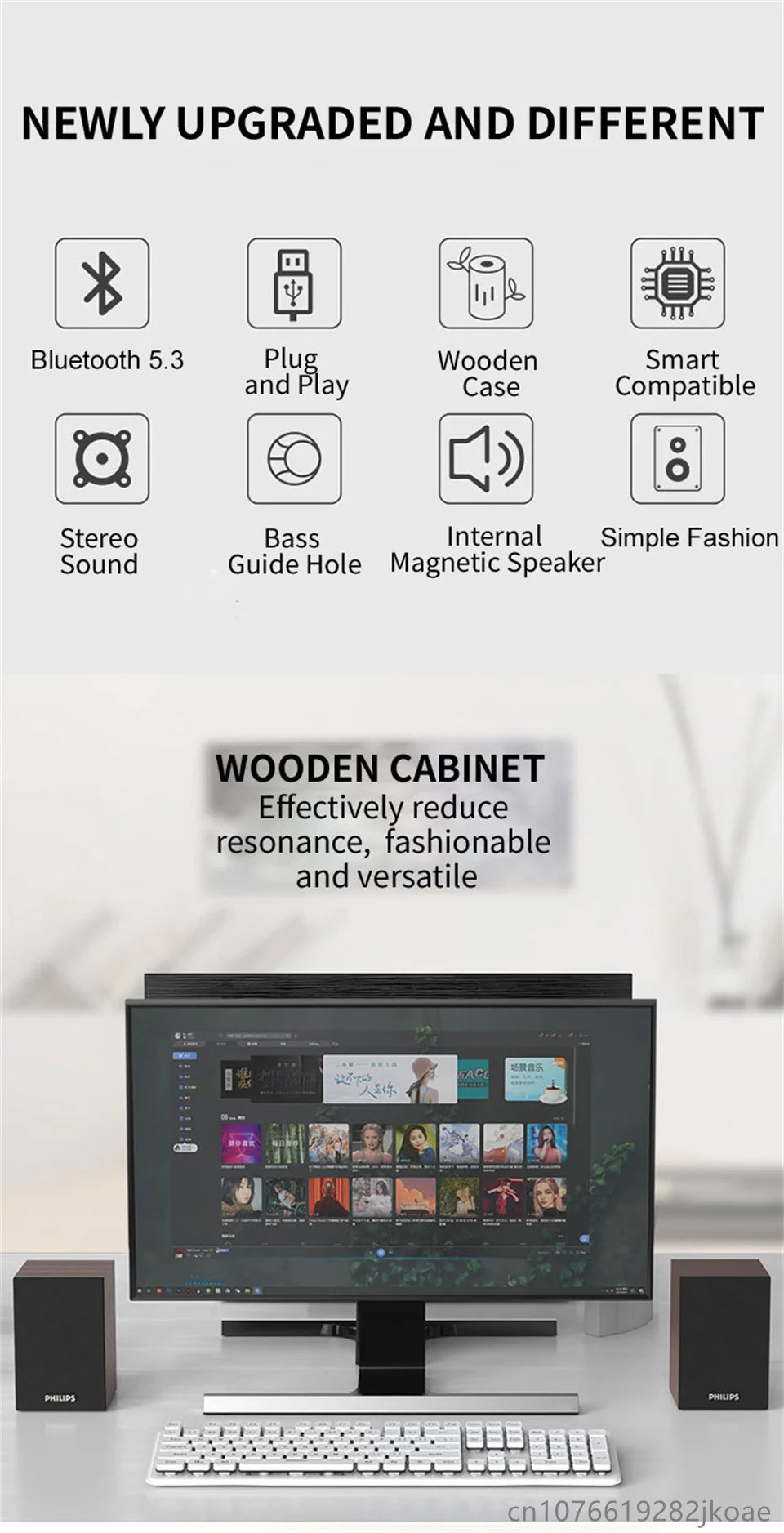 Philips SPA20 Bluetooth Speakers Outdoor Loudspeaker Music Player HiFi Stereo Sound Subwoofer for Computer Desktop Mobile Phone.