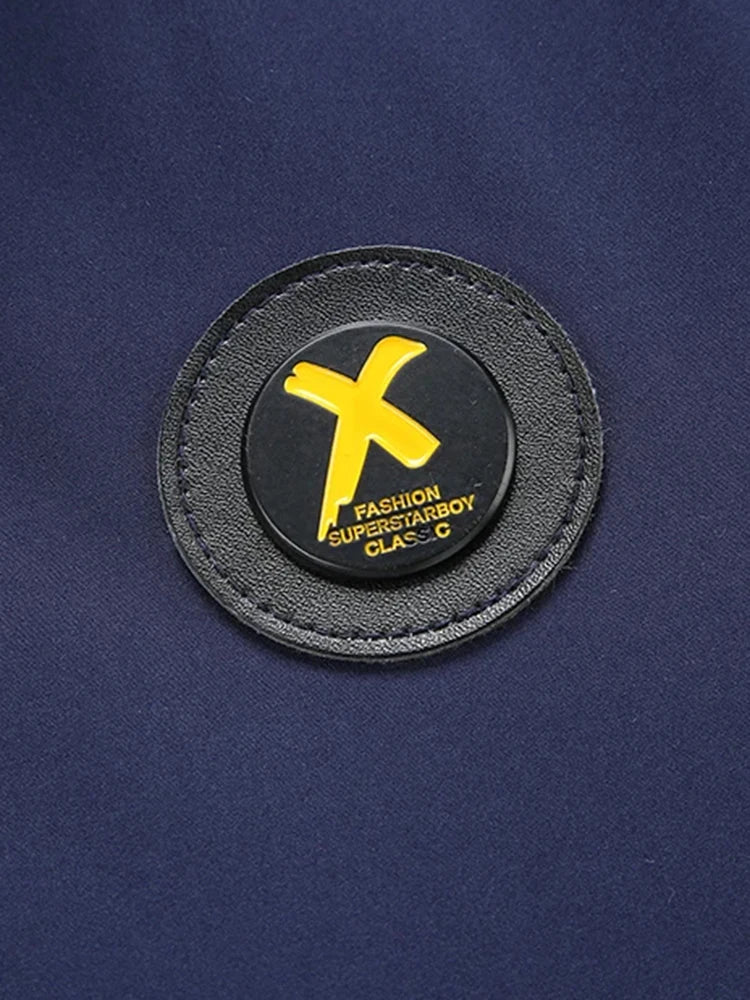 2024 New Men's Padded Cotton Clothing Fashion Casual Solid Color Windproof Lapel Long-Sleeved Jacket Street Beat Men's.