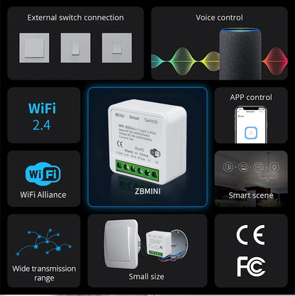 16A 20A Tuya WiFi Smart Switch 2-Wege-Steuerung Mini Smart Breaker Arbeit mit Smart Life Alexa Google Home Alice.