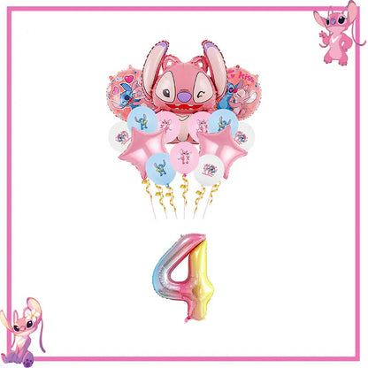 Disney Rosa Stich Geburtstag Party Dekorationen Geschirr Set Tischdecke Hintergrund Banner Für Kinder Geburtstag Dekorationen Lieferungen
