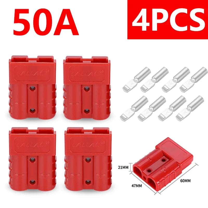 4Pcs Anderson Plug 50A/120A Power 2 Pin Battery Connector Charging Plug  Anderson Connector