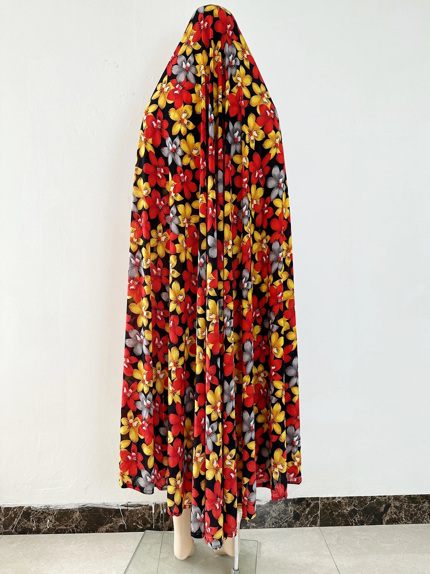 6XL  Muslim Womens Hooded Abaya African Sleeveless Prayer Garment Kaftan Dress With Hijab Floral Dubai Saudi Robe Ramadan