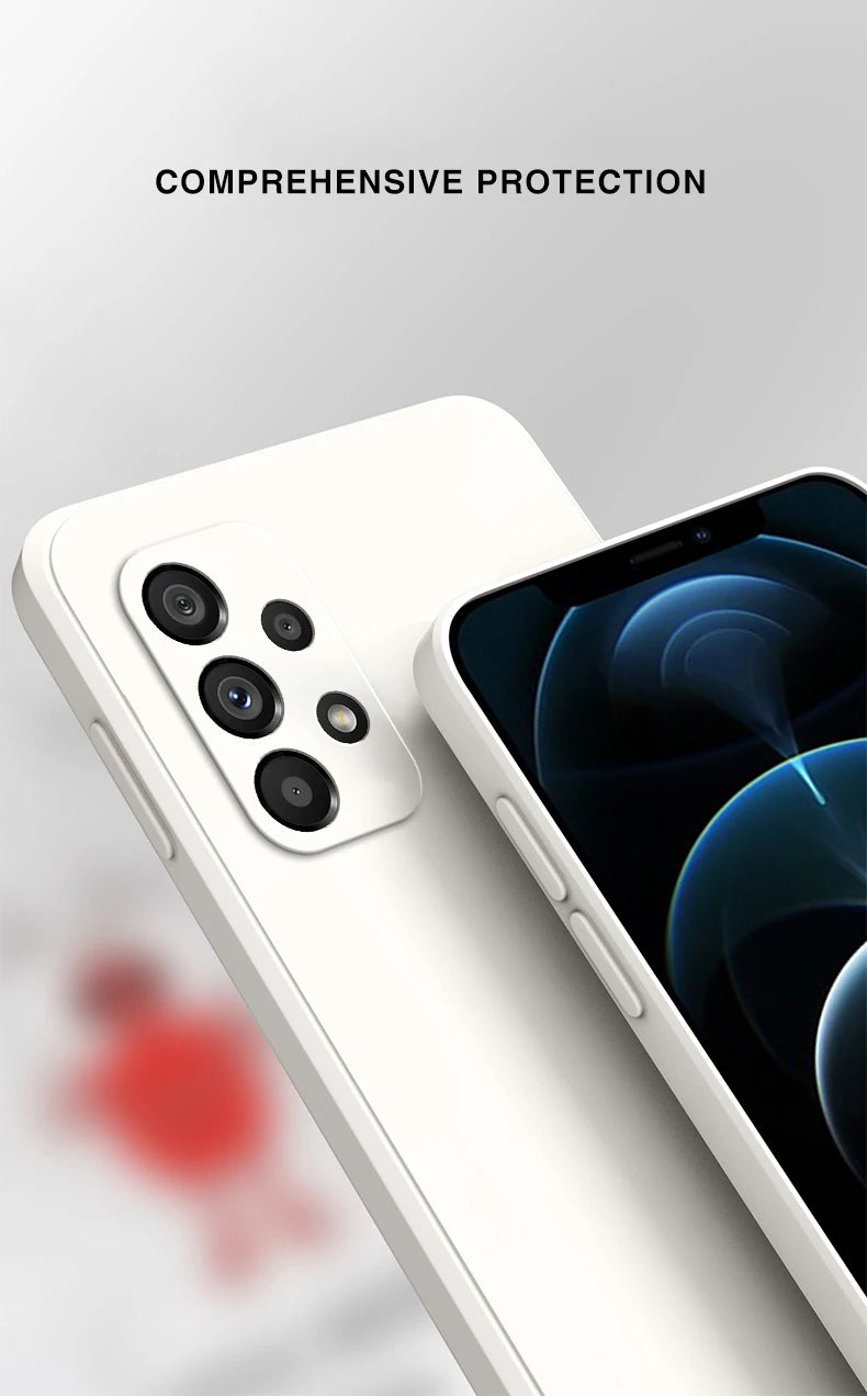 Original Silicone Phone Case for Samsung A32 A42 A52 A52S A72 A13 A23 A33 A53 A73 A14 A24 A34 A54 5G Camera Protective Cover.