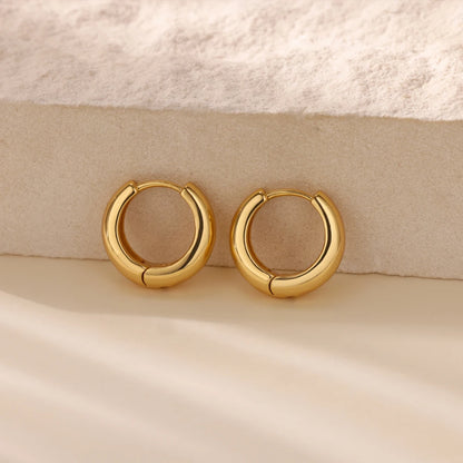 Classic Hoop Earrings for Women Chunky Stainless Steel Gold Color Earring 2025 Trend New in Minimalist Pendientes Jewelry aretes.