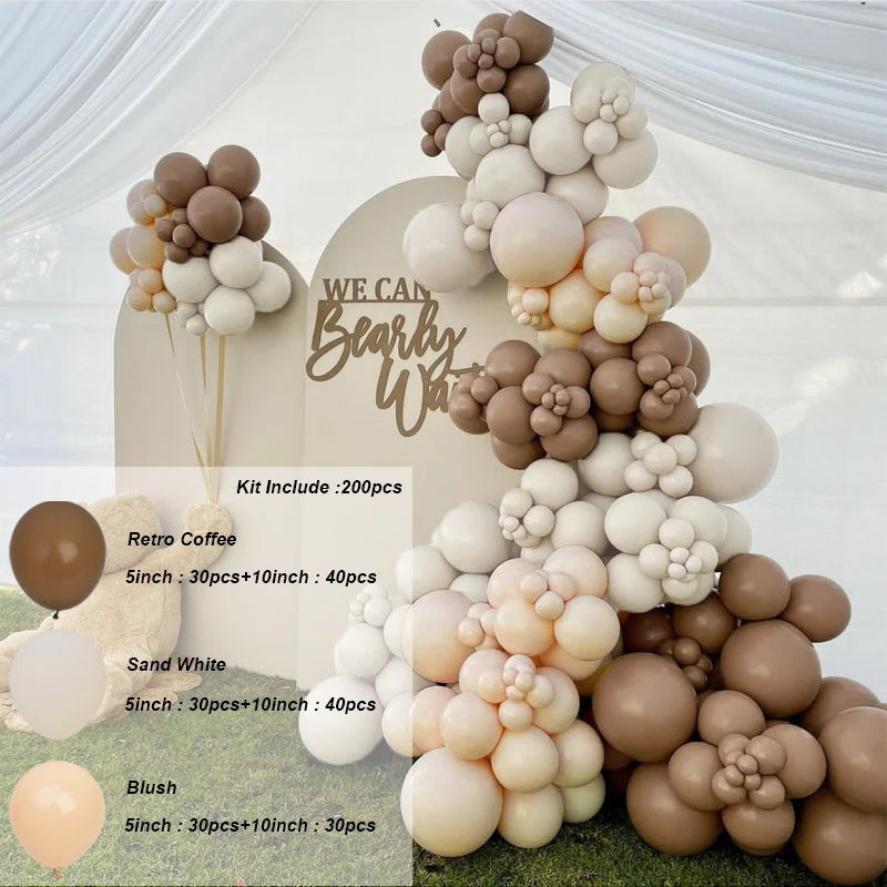 Kaffeebraun Beige Ballon Girlande Bogen Kit Oh Babyparty Dekoration Rustikale Hochzeit Kindergeburtstag Party Taufe Taufe