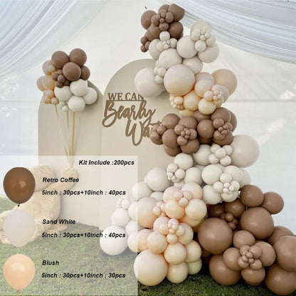 Kaffeebraun Beige Ballon Girlande Bogen Kit Oh Babyparty Dekoration Rustikale Hochzeit Kindergeburtstag Party Taufe Taufe