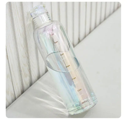 water bottle High-value colorful time scale cup red cute drinking water target bottle ins simple water cup my gourd man bottles.