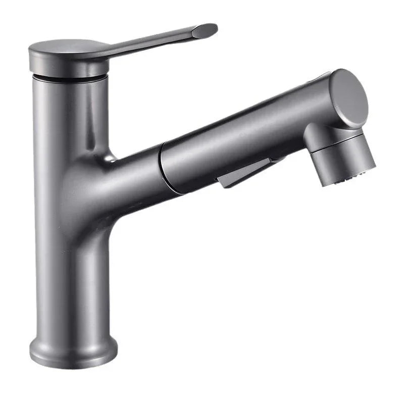 Single Handle Dual Hole Hot Cold Brass Washbasin Faucet 3 Function Stream Sprayer Pull Out Basin Sink Mixer Tap for Bathroom