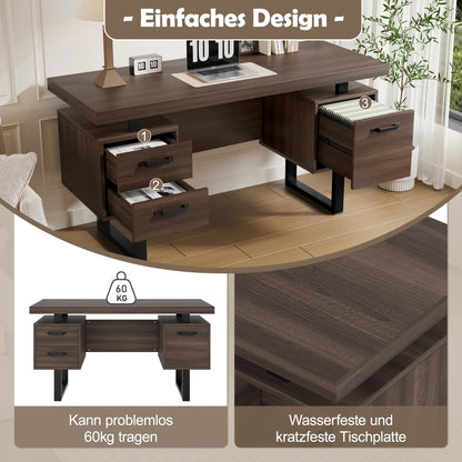 Moderner Schreibtisch mit integriertem MDF-Desktop, geräuschloser Schublade, ideal für Heimbüro und Arbeitszimmer, praktischer Arbeitsplatz