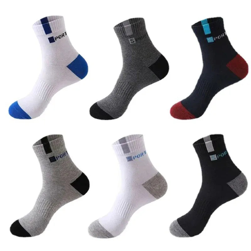 10/5/3pairs Breathable Con Sports Stockings Men Bamboo Fiber Autumn and Winter Men Socks Sweat Absorption Deodorant Business Sox.