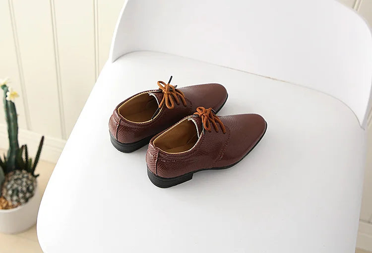 Iawesome Boys Leather Shoes Kids Flats Lace-up Children's Wedding Shoes For Toddlers Boy Big Boys Fashion For Performance.