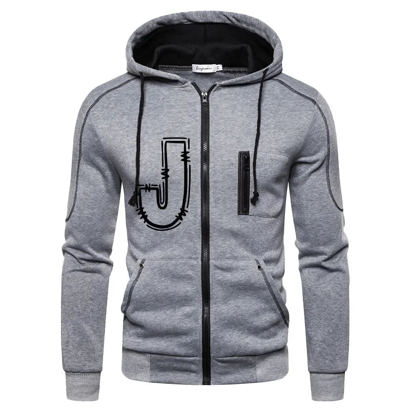 Men's Clothing Casual High Quality Autumn Winter Outdoors Hoodie Daily Jogging Sports Single Piece Zipper Jacket and Sport Pants.